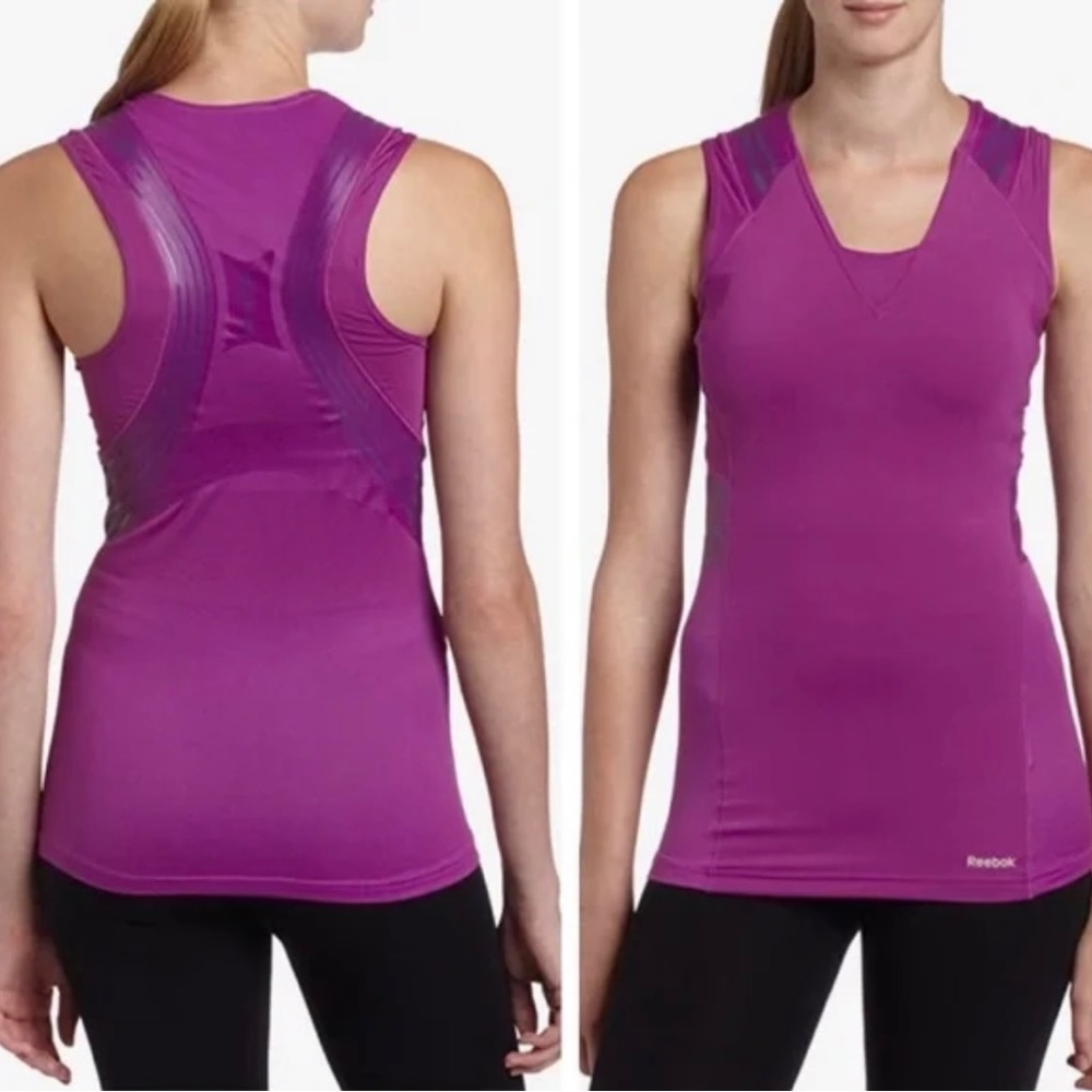 Reebok Easy-Tone Play-Dry Sleeveless Athletic Tank Top - Purple